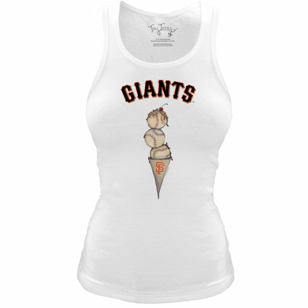 White San Francisco Giants Tiny Turnip Women's Fitted Triple Scoop Tri-Blend Tank Top