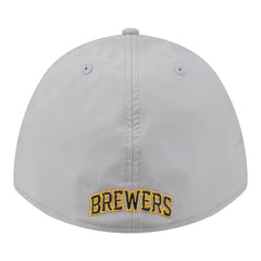 Gray Milwaukee Brewers New Era Patch 39THIRTY A-Frame M-Crown Perforated Flex Hat