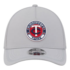 Gray Minnesota Twins New Era Patch 39THIRTY A-Frame M-Crown Perforated Flex Hat