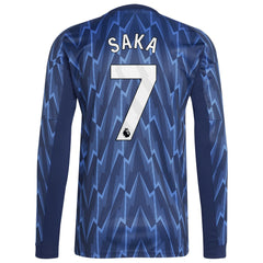 Bukayo Saka Arsenal 2025/26 Away Replica Long Sleeve Player Jersey