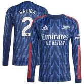 William Saliba Arsenal 2025/26 Away Replica Long Sleeve Player Jersey