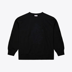Black Chicago Cubs Mitchell & Ness Phantom Fleece Crewneck Sweatshirt