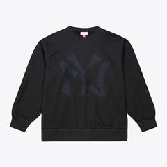 Black New York Yankees Mitchell & Ness Phantom Fleece Crewneck Sweatshirt