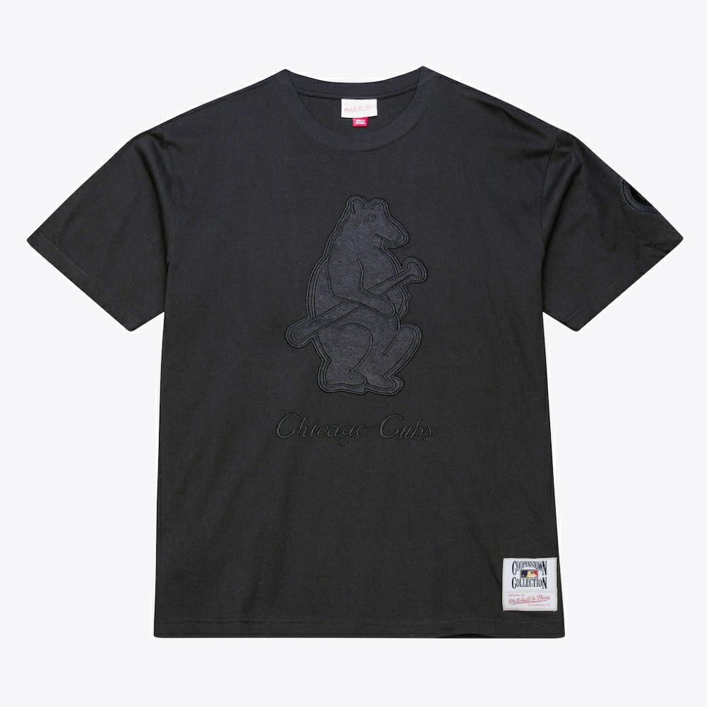 Black Chicago Cubs Mitchell & Ness Cooperstown Collection Phantom T-Shirt
