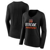 Women's Streak V-Neck Long Sleeve T-Shirt - Cincinnati Bengals T-shirts