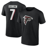 Bijan Robinson Icon Name & Number T-Shirt - Atlanta Falcons T-shirts