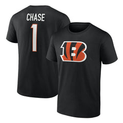 Ja'Marr Chase Icon Name & Number T-Shirt - Cincinnati Bengals T-shirts