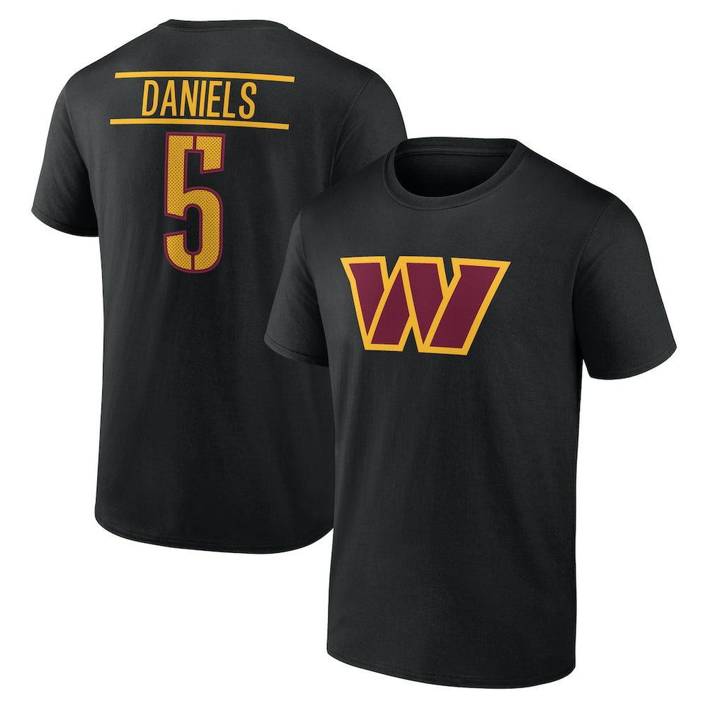 Jayden Daniels Icon Name & Number T-Shirt - Washington Commanders T-shirts