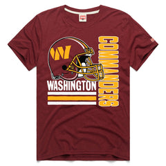 Homage Helmet Stripe Tri-Blend T-Shirt - Washington Commanders T-shirts