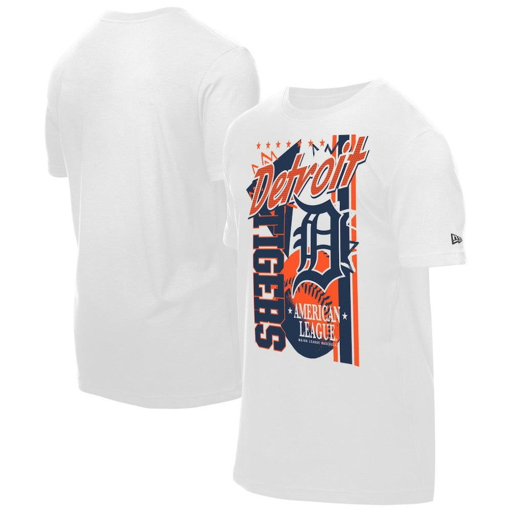 White Detroit Tigers New Era Big Graphic Domestic T-Shirt