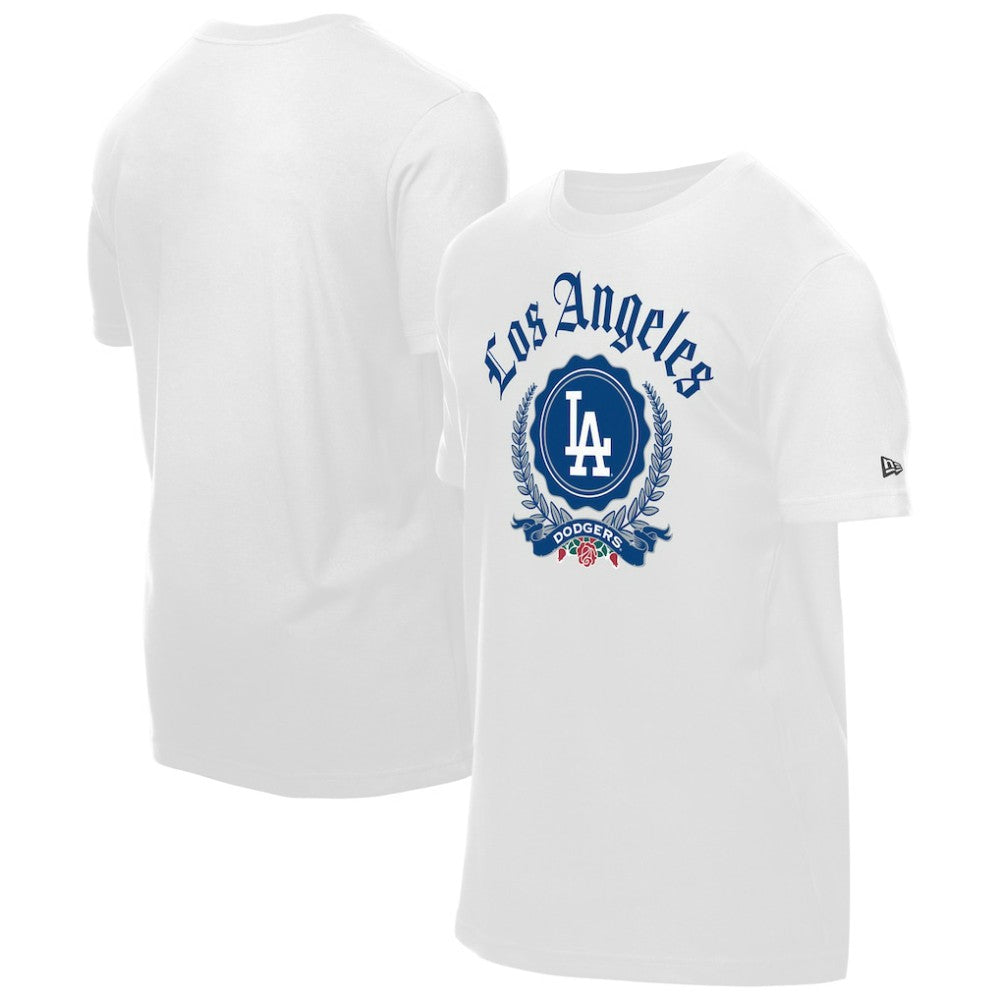 White Los Angeles Dodgers New Era Fleur Domestic T-Shirt