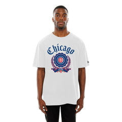 White Chicago Cubs New Era Fleur Domestic T-Shirt