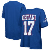 Royal Shohei Ohtani Los Angeles Dodgers Majestic Threads Women's Oversized Name & Number T-Shirt