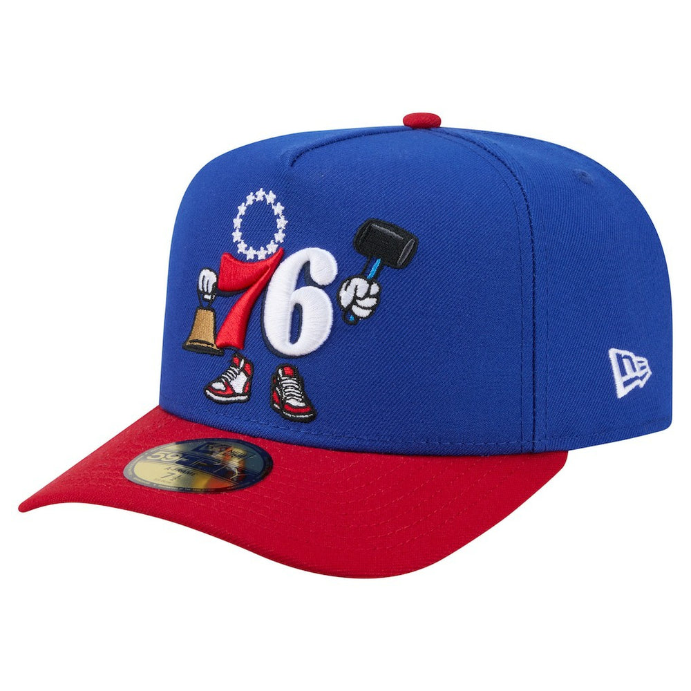 New Era Philadelphia 76ers Injection Cartoon Logo A-Frame 59FIFTY Fitted Hat