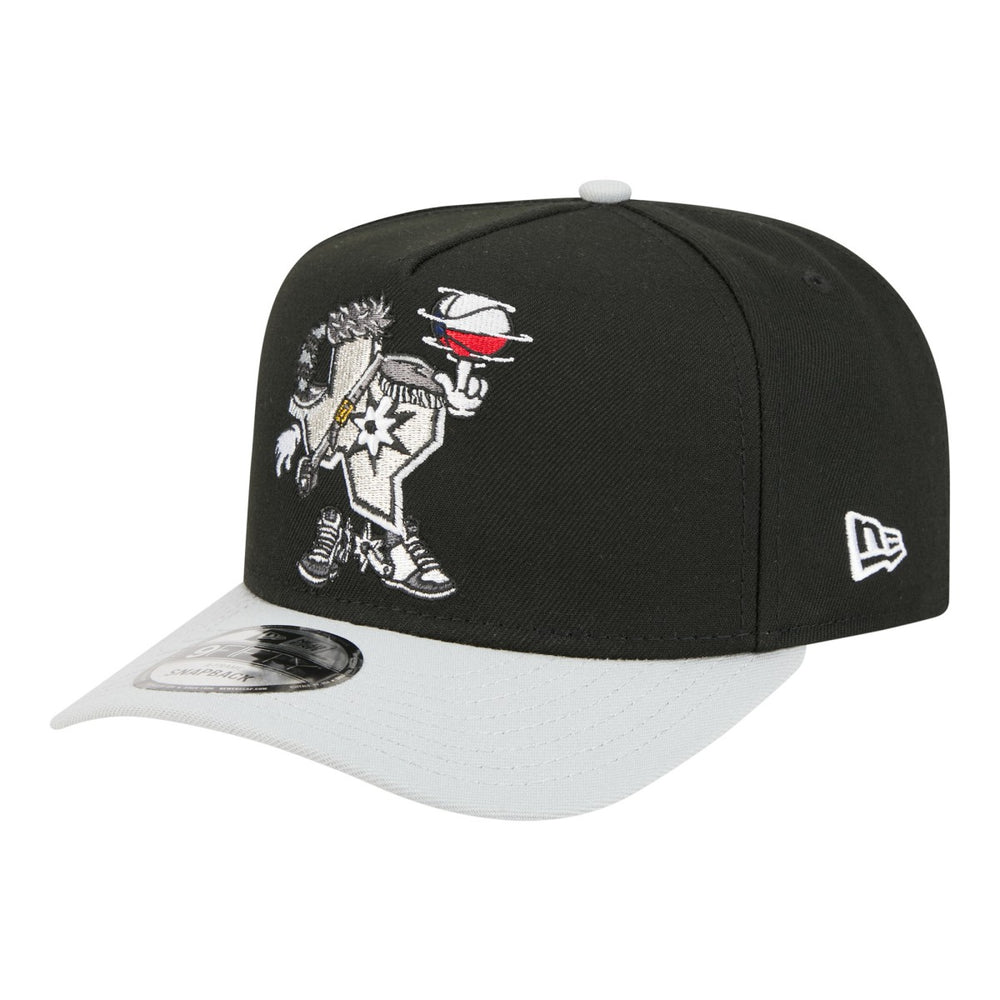 New Era San Antonio Spurs Injection Cartoon Logo A-Frame 9FIFTY Adjustable Hat