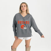 Gameday Couture Women's French Terry V-Neck Pullover Sweatshirt - Cleveland Browns Pullover