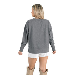 Gameday Couture Women's French Terry V-Neck Pullover Sweatshirt - Denver Broncos Pullover