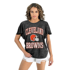 Gameday Couture Women's Relaxed Flutter Sleeve T-Shirt - Cleveland Browns T-shirts
