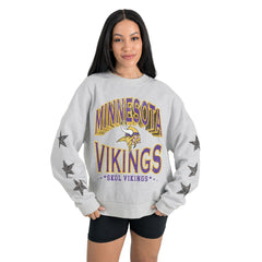 Gameday Couture Women's Resilience Relaxed Rhinestone Pullover Sweatshirt - Minnesota Vikings Pullover