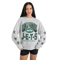 Gameday Couture Women's Resilience Relaxed Rhinestone Pullover Sweatshirt - New York Jets Pullover
