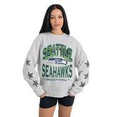 Gameday Couture Women's Resilience Relaxed Rhinestone Pullover Sweatshirt - Seattle Seahawks Pullover
