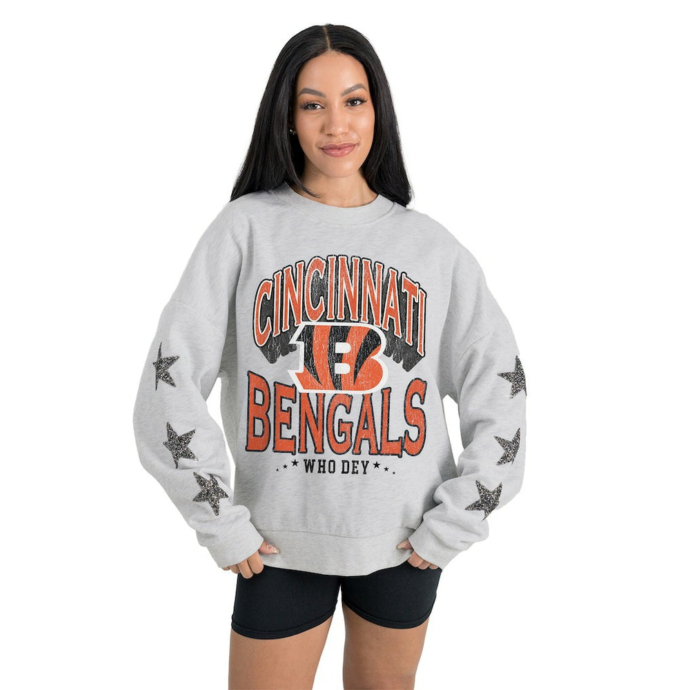 Gameday Couture Women's Resilience Relaxed Rhinestone Pullover Sweatshirt - Cincinnati Bengals Pullover