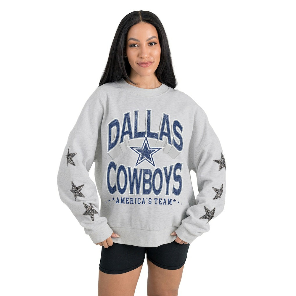 Gameday Couture Women's Resilience Relaxed Rhinestone Pullover Sweatshirt - Dallas Cowboys Pullover