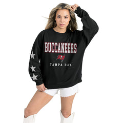 Gameday Couture Women's Velocity Relaxed Rhinestone Pullover Sweatshirt - Tampa Bay Buccaneers Pullover