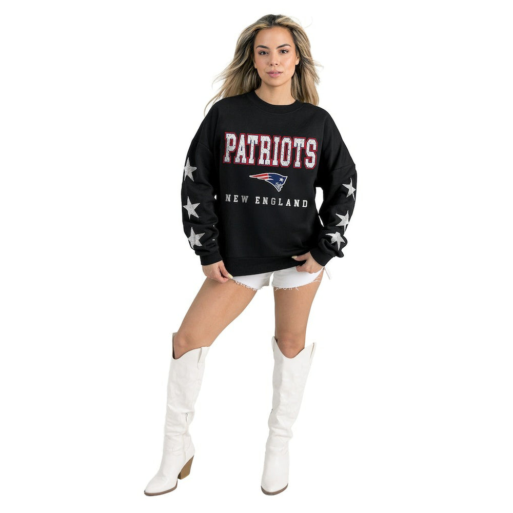 Gameday Couture Women's Velocity Relaxed Rhinestone Pullover Sweatshirt - New England Patriots Pullover