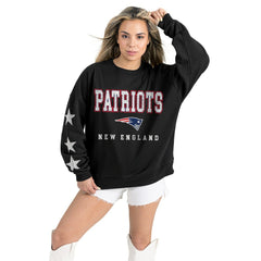 Gameday Couture Women's Velocity Relaxed Rhinestone Pullover Sweatshirt - New England Patriots Pullover