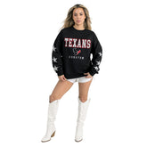Gameday Couture Women's Velocity Relaxed Rhinestone Pullover Sweatshirt - Houston Texans Pullover