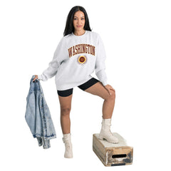 Gameday Couture Women's Traditional Logo Oversized Premium Fleece Pullover Sweatshirt - Washington Commanders Pullover