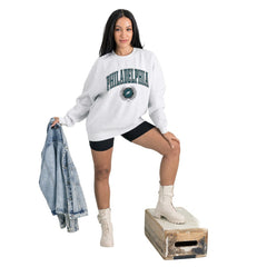 Gameday Couture Women's Traditional Logo Oversized Premium Fleece Pullover Sweatshirt - Philadelphia Eagles Pullover