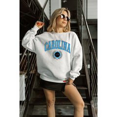 Gameday Couture Women's Traditional Logo Oversized Premium Fleece Pullover Sweatshirt - Carolina Panthers Pullover