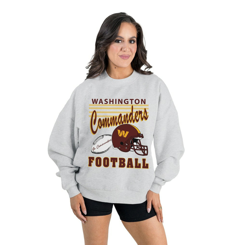 Gameday Couture Women's Home Turf Oversized Premium Fleece Pullover Sweatshirt - Washington Commanders Pullover