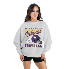 Gameday Couture Women's Home Turf Oversized Premium Fleece Pullover Sweatshirt - Minnesota Vikings Pullover