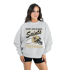 Gameday Couture Women's Home Turf Oversized Premium Fleece Pullover Sweatshirt - New Orleans Saints Pullover