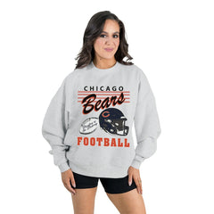 Gameday Couture Women's Home Turf Oversized Premium Fleece Pullover Sweatshirt - Chicago Bears Pullover
