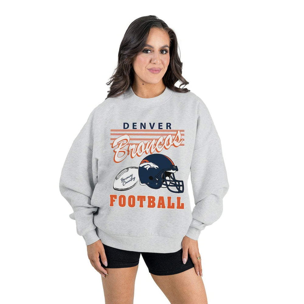 Gameday Couture Women's Home Turf Oversized Premium Fleece Pullover Sweatshirt - Denver Broncos Pullover