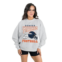 Gameday Couture Women's Home Turf Oversized Premium Fleece Pullover Sweatshirt - Denver Broncos Pullover