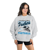 Gameday Couture Women's Home Turf Oversized Premium Fleece Pullover Sweatshirt - Carolina Panthers Pullover