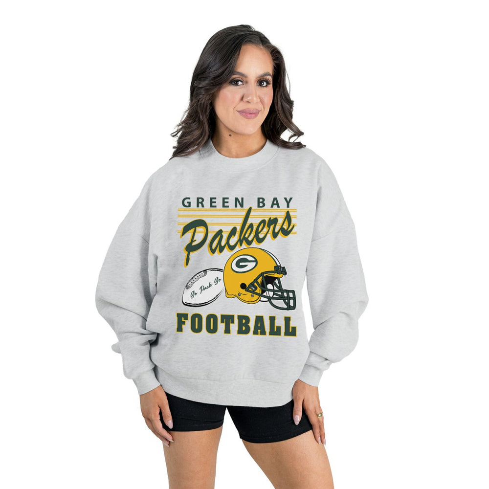 Gameday Couture Women's Home Turf Oversized Premium Fleece Pullover Sweatshirt - Green Bay Packers Pullover