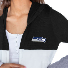 Gameday Couture Women's Tri-Blend Color Block Lightweight Cardigan Hoodie - Seattle Seahawks Hoodies