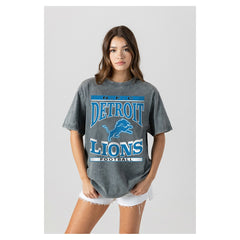 Gameday Couture Women's Oversized Classic Grind Washed T-Shirt - Detroit Lions T-shirts