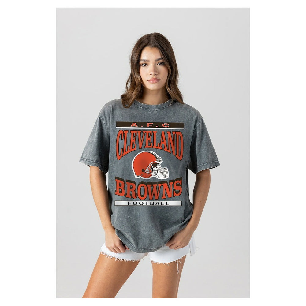 Gameday Couture Women's Oversized Classic Grind Washed T-Shirt - Cleveland Browns T-shirts