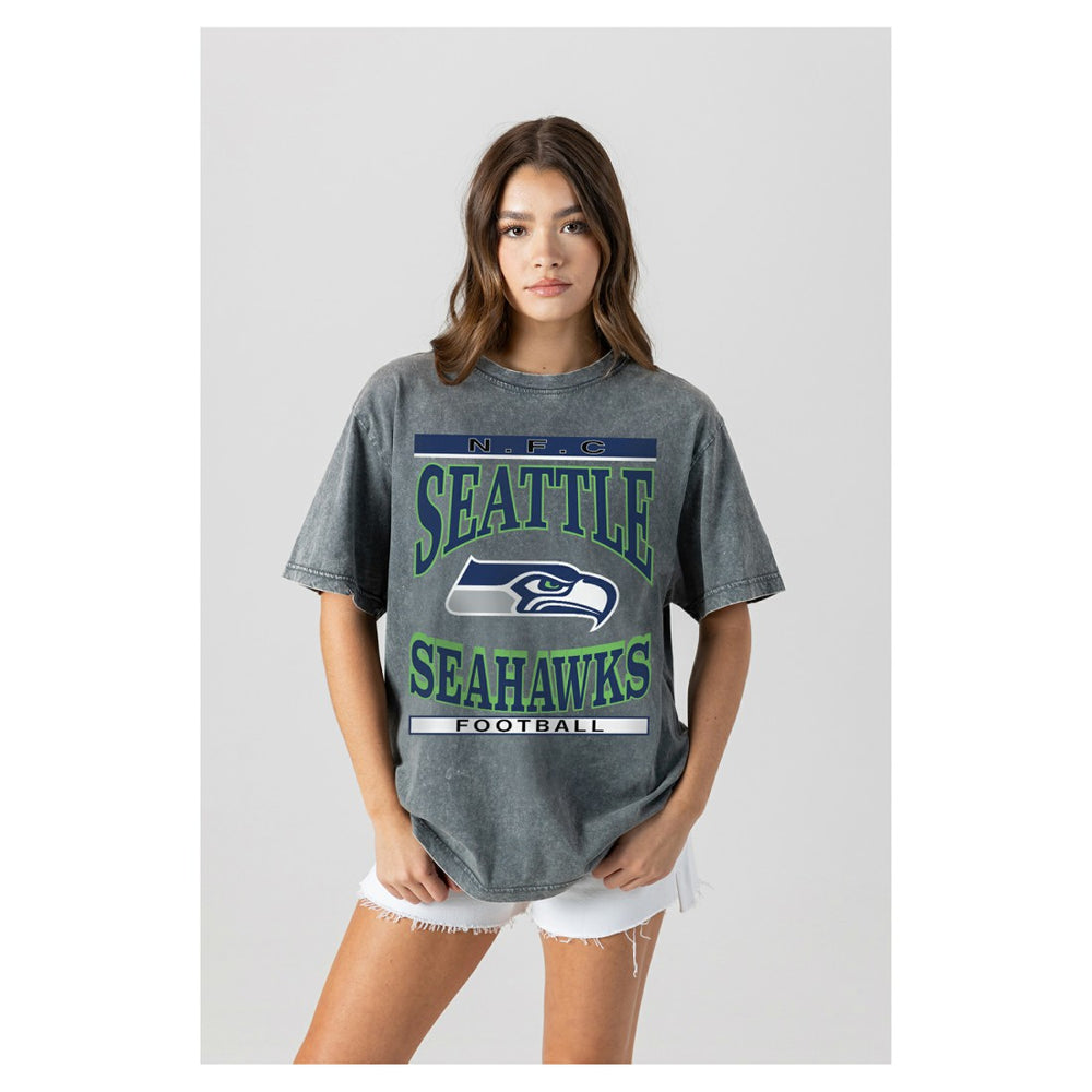 Gameday Couture Women's Oversized Classic Grind Washed T-Shirt - Seattle Seahawks T-shirts