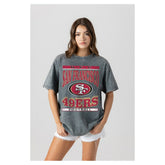 Gameday Couture Women's Oversized Classic Grind Washed T-Shirt - San Francisco 49ers T-shirts