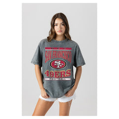 Gameday Couture Women's Oversized Classic Grind Washed T-Shirt - San Francisco 49ers T-shirts