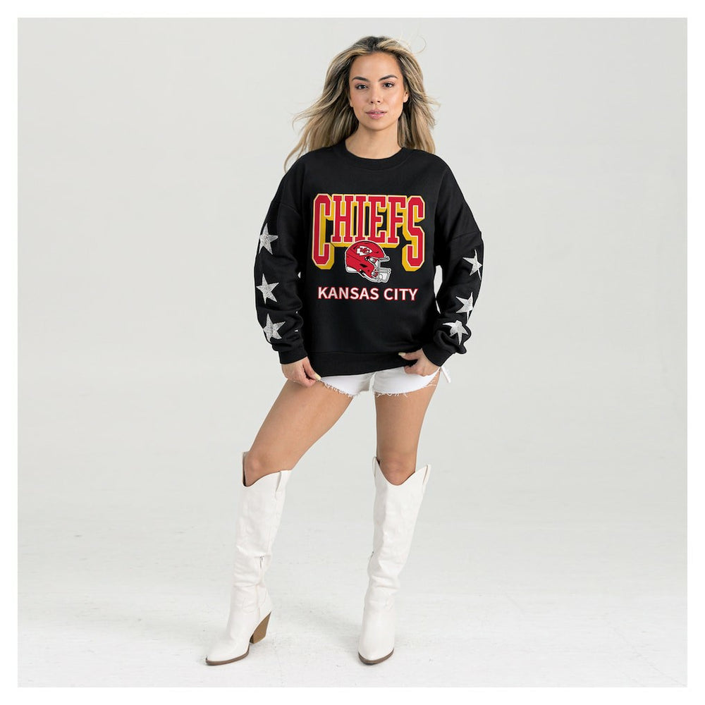 Gameday Couture Women's Pure Victory Rhinestud Star-Sleeve Pullover Sweatshirt - Kansas City Chiefs Pullover