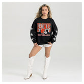 Gameday Couture Women's Pure Victory Rhinestud Star-Sleeve Pullover Sweatshirt - Cleveland Browns Pullover